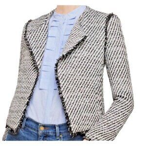 NWT Ann Taylor Houndstooth Tweed Blazer Size 14